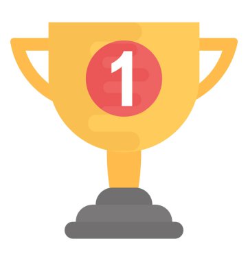 İlk pozisyonu kupa düz vektör simgesi