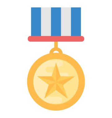 Askeri madalya düz vektör simgesi