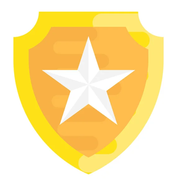 Star Shield Vector Plano Icono — Vector de stock