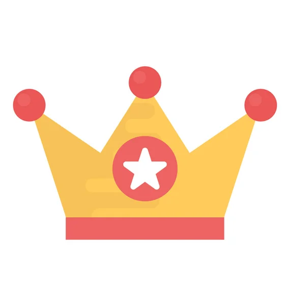 King Crown Flat Vector Icon — Stock Vector