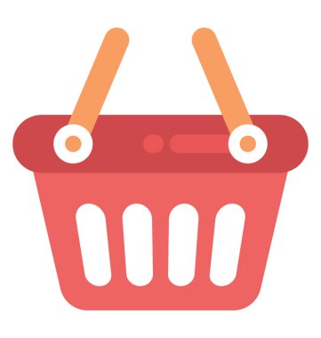 Alışveriş sepeti düz vektör simgesi