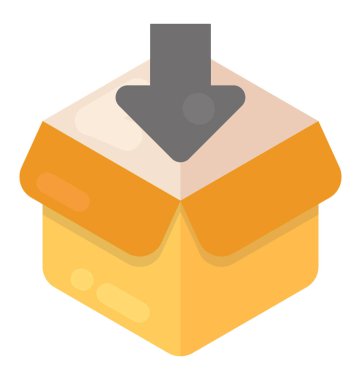 Aç kutusunda düz vektör simgesi