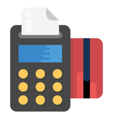 Kartı Terminal düz vektör simgesi