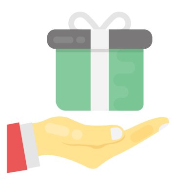 Hediye düz vektör simge sunulması