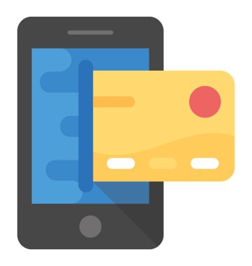 mobil ödeme düz vektör simgesi