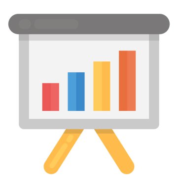 İş büyüme düz vektör simgesi