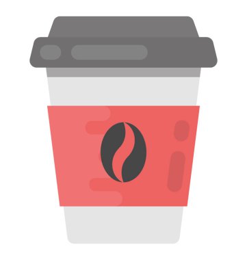 kahve yassı vektör simgesi