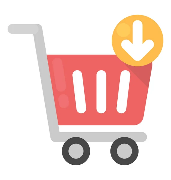 Add Cart Flat Vector Icon — Stock Vector