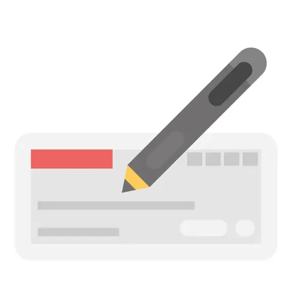 Cheque Flat Vector Ícone — Vetor de Stock