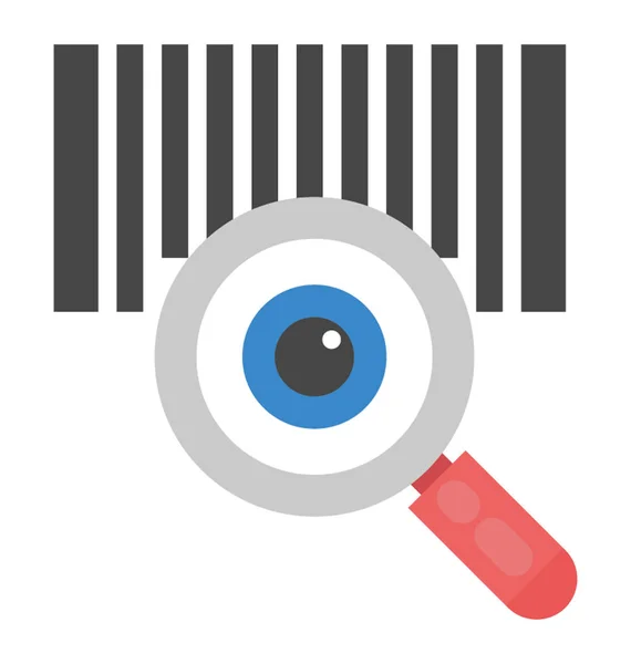 Barcode Search Flat Vector Icon — Stock Vector