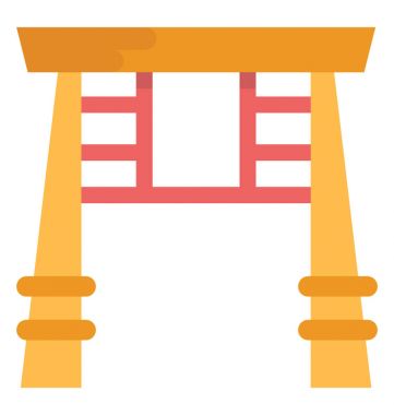 Çin kapısı düz vektör simgesi