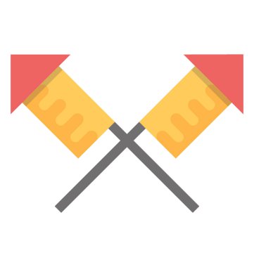 Havai fişek roketler düz vektör simgesi