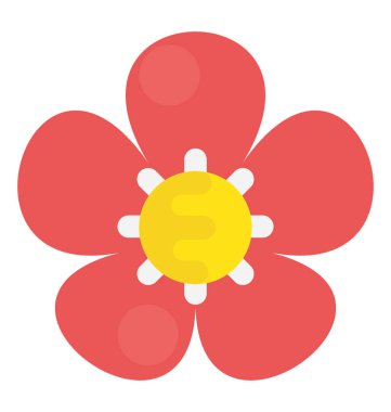 Çin çiçek düz vektör simgesi