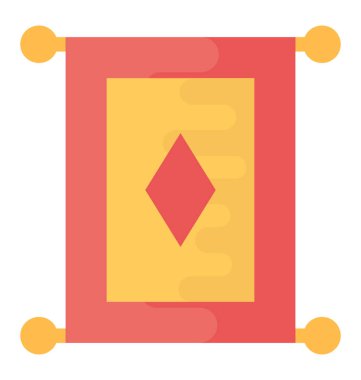 Çin kaydırma düz vektör simgesi