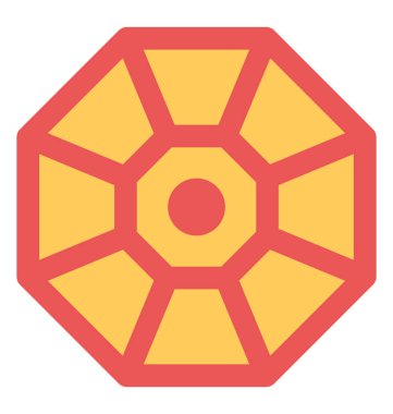 Çin Octagon düz vektör simgesi