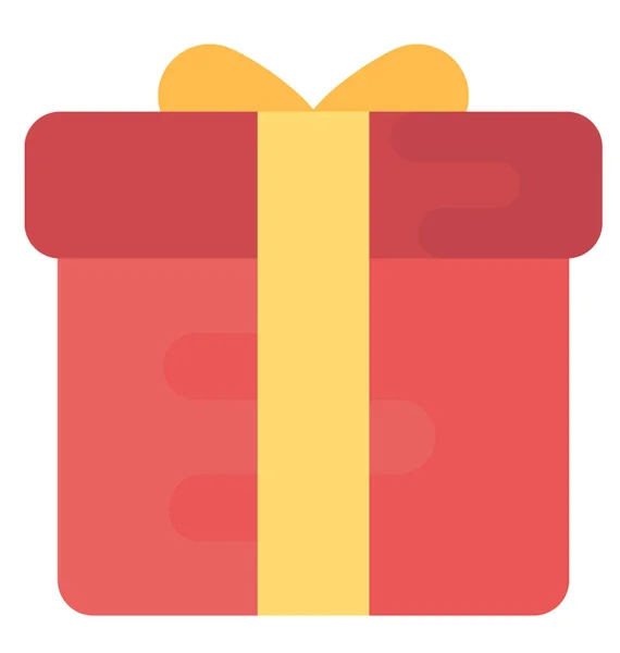 Gift Box Flat Vector Icon — Stock Vector