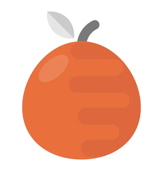 Mandarine Orange Flache Vektorsymbol — Stockvektor