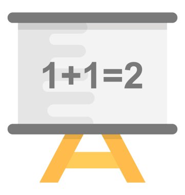 Beyaz tahta düz vektör simgesi