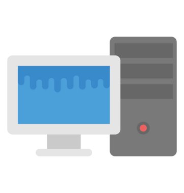 Masaüstü Bilgisayar Düz Vektör Simgesi