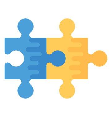 Jigsaw parçaları düz vektör simgesi