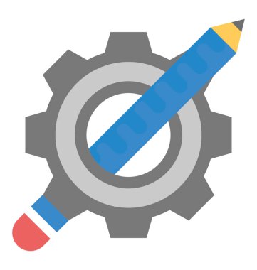 Eğitim teknolojisi düz vektör simgesi