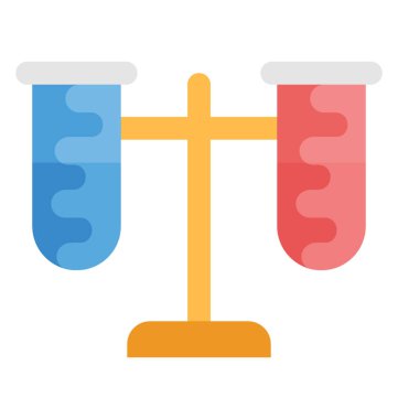 Test Flask düz vektör simgesi