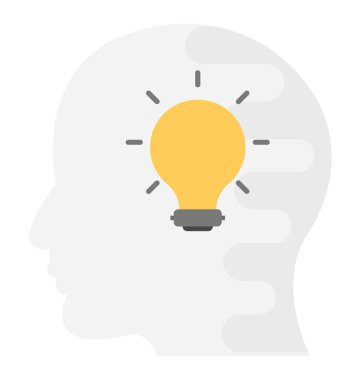 fikir düz vektör simgesi