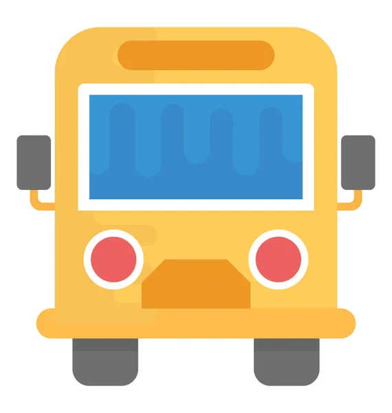 School Bus Platte Vector Pictogram — Stockvector