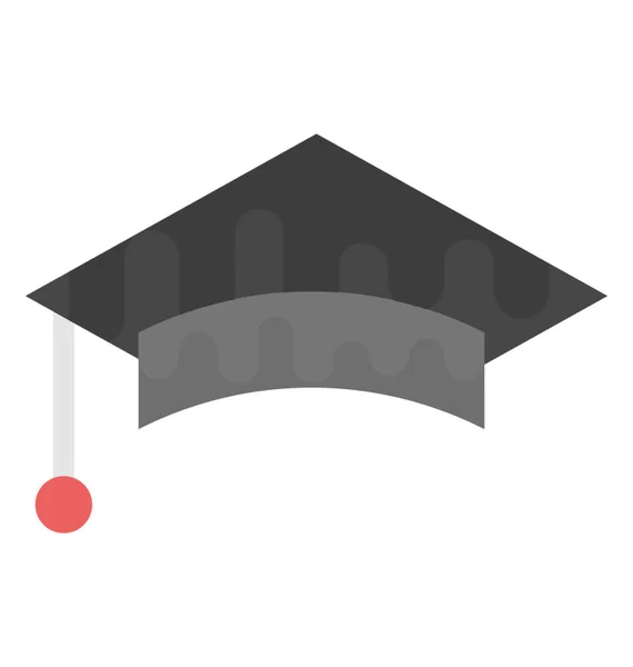 Mortarboard Flat Vector Icon — Stock Vector