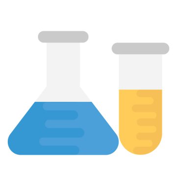 Laboratuvar cam düz vektör simgesi