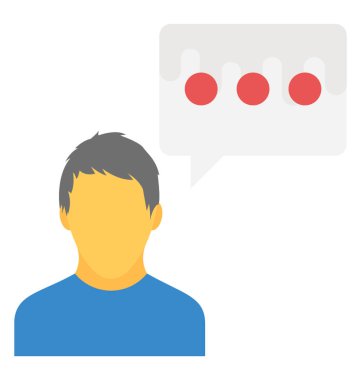 Konuşan kişi düz vektör simgesi