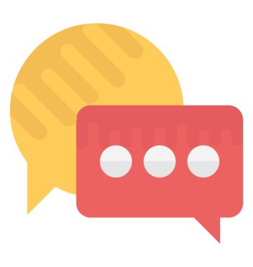 Konuşma kabarcıklar düz vektör simgesi