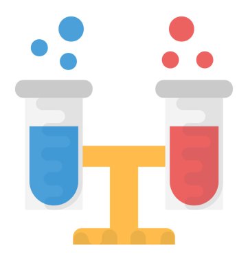 Laboratuvar Deney düz vektör simgesi