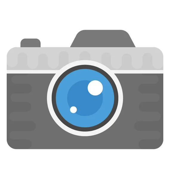 Fotokamera Flat Vector Icon — Stockvektor