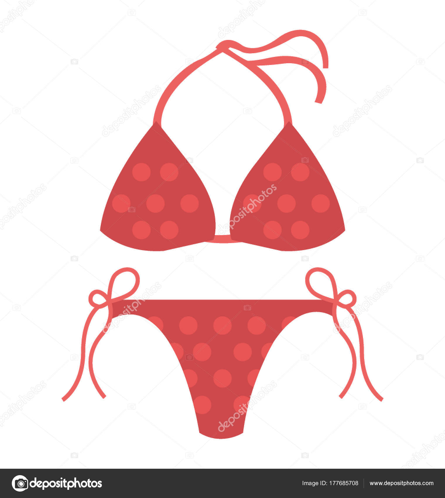 Women Swimwear Bikini Flat Vector Icon Stock Vector Image by