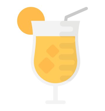 Kokteyl limon twist düz vektör simge süsleme