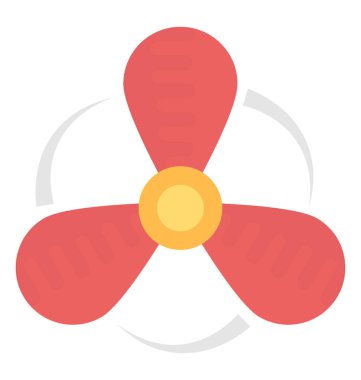 Rüzgar havalandırma pervanesi, türbin gemi düz tasarım vektör simgesi