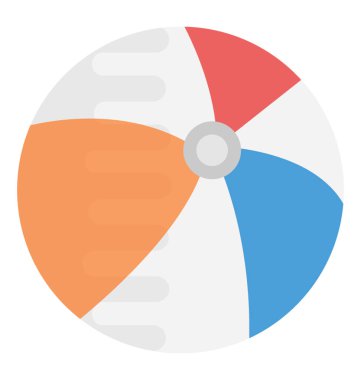 Çizgili plaj topu düz vektör simgesi tasarım 