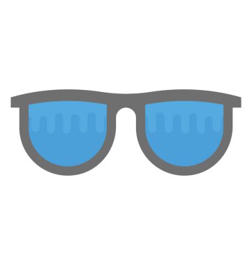 UV radyasyon korumak için güneş gözlüğü bakım düz vektör simge göz