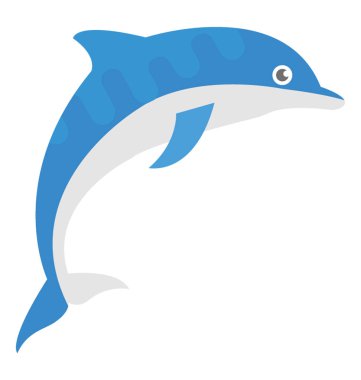 Bir ünlü muhteşem yunus atlama, düz vektör simgesi