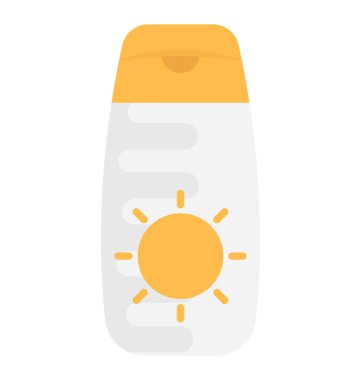 Bir düz tasarım vektör simgesi güneş koruyucu losyon