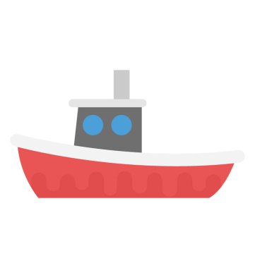 Düz vektör simge Feribot Tekne