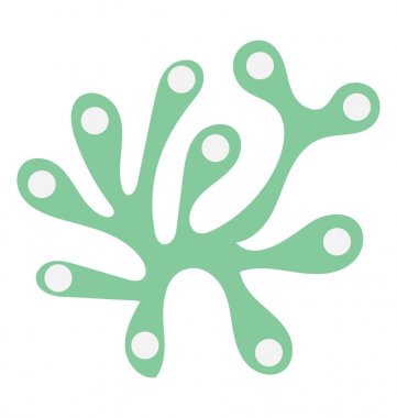 Bir deniz bitki, düz vektör simgesi tasarım bir yosun