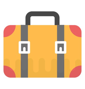 Evrak Çantası'nı düz vektör simgesi tasarım sarı renkte