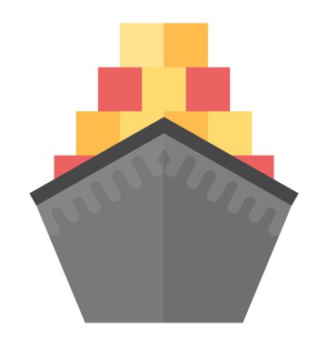 Lüks gemi düz tasarım vektör simgesi 