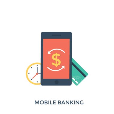 Mobil bankacılık vektör çizim