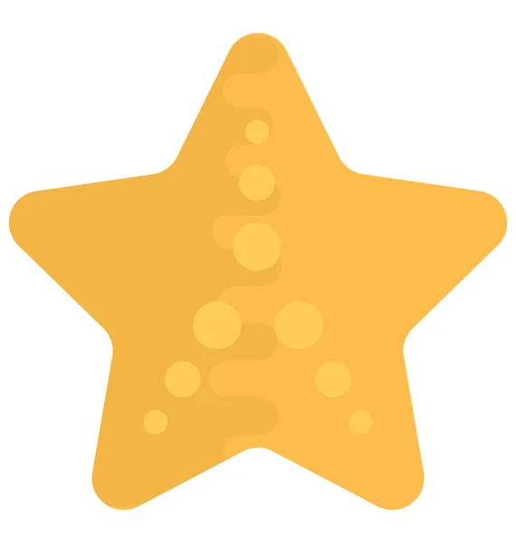 Sea Star Dotted Starfish Flat Vector Icon — Stock Vector