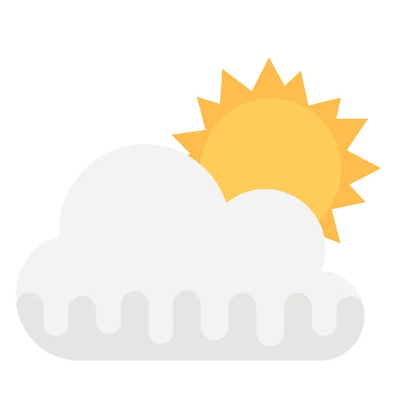 Sonne Mit Wolke Symbolisiert Angenehmes Wetter — Stockvektor