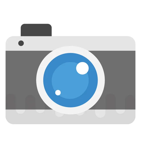 Diseño Icono Vector Plano Una Cámara Fotográfica — Vector de stock