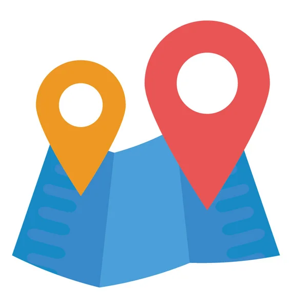 Mapa Navegación Con Pin Ubicación Que Muestra Posición Mapa Icono — Vector de stock